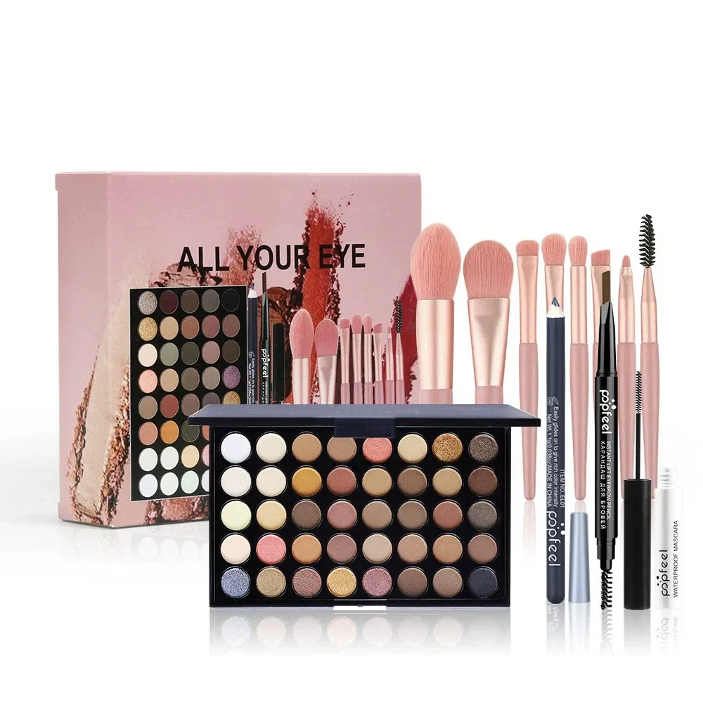 Glitter Matte Αδιάβροχη Παλέτα Πούδρα Καλλυντικά Κιτ Φρυδιών Μολύβι Μολύβι Μολύβι Στυλό Μάσκαρα Μακιγιάζ Βούρτσες Μακιγιάζ Καλλυντικά ματιών — image 6