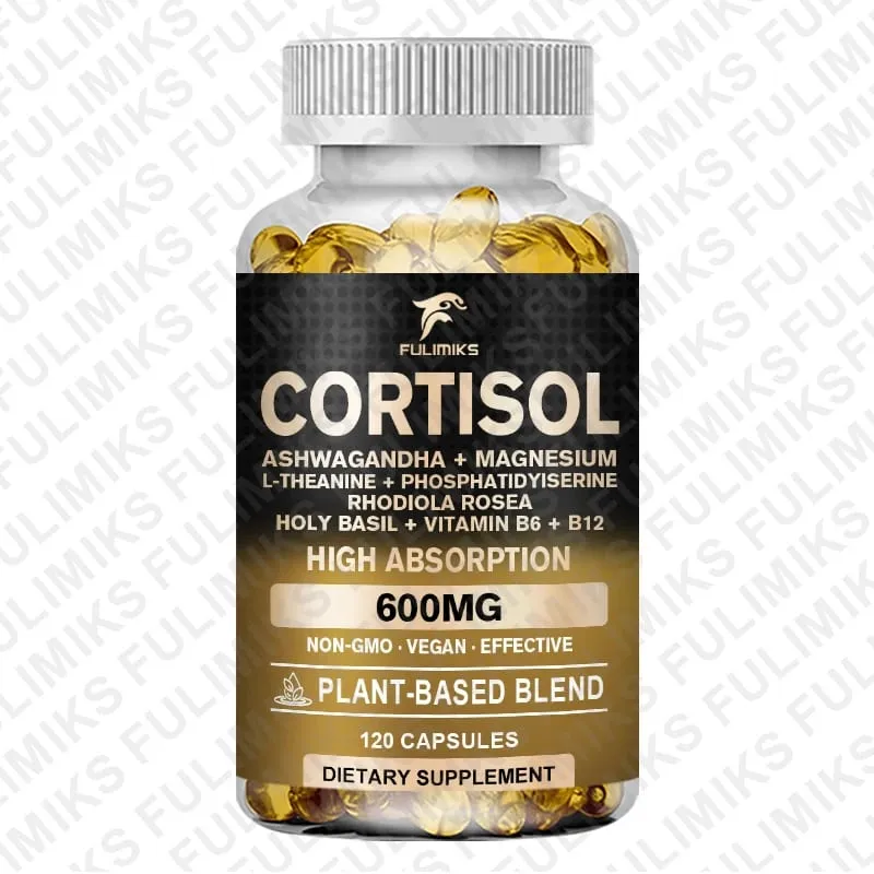 Cortisol Supplement Helig Basilika | Ashwagandha | Rhodiola | L-Theanine Växtbaserad hormonbalans - humörfokus & sömnstöd