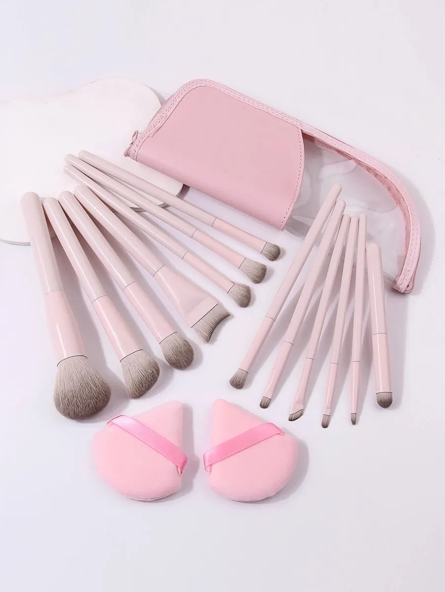 Ensemble de pinceaux de maquillage 16 pièces, avec bouffantes de poudre triangulaires et sac de rangement pour fond de teint, Blush, fard à paupières, Kit de maquillage complet pour le visage — image 2