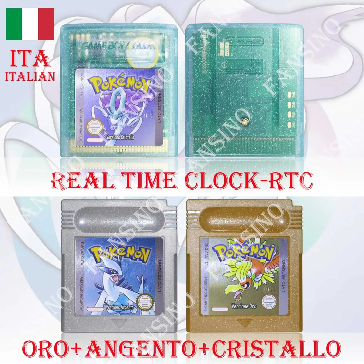 GB/GBC Real Time Clock Pokemon Crystal/Gold/Silver Version Video Game Cartridge with Battery USA/NOE/FRA/ESP/ITA Version — image 6