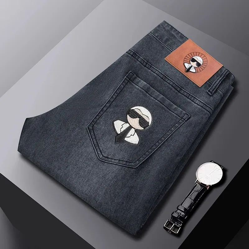 Fashion Men Jeans Stretch Straight Leg Casual Slim Fit Denim Pants Male Brand Luxury Design Business Classic Trousers — image 5