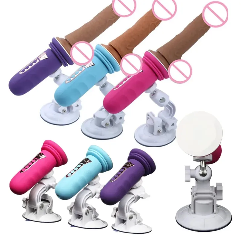 Ventosa máquina de sexo vibrador telescópico vibrador automático vagina massageador empurrando pênis otário brinquedos sexuais para mulher adulto jogo — image 1
