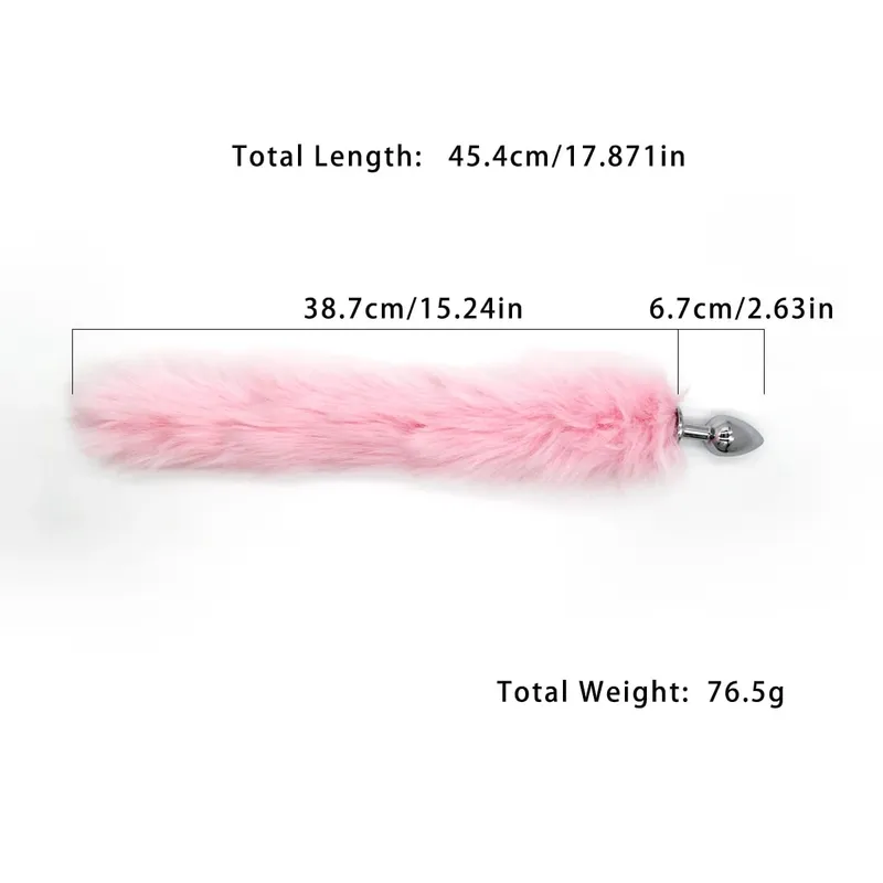 Metal Anal Plug with Long Fluffy Tail – Fox Tail Butt Plug for Cosplay Role Play BDSM Adult Toy — image 6