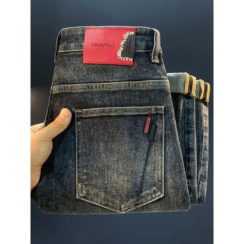 2025 New Micro Haren Conical Jeans for Men's Autumn Trendy Versatile Casual Elastic Loose Small Legged Pants