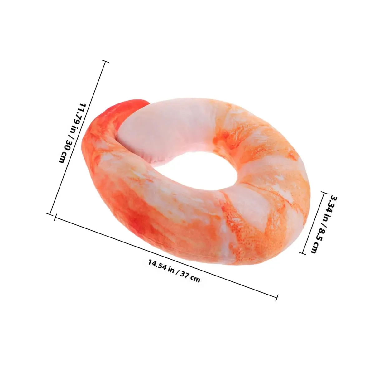 Cute Cartoon Shrimp Shape Neck Pillow for Travel Airplane Car Office Nap Relief Support Portable U-Shaped Cervical Cushion — image 3