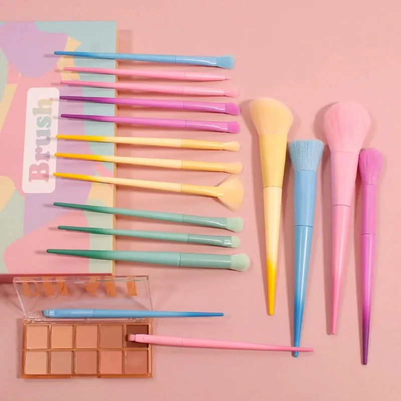 17 PCS Makeup Brushes Set Foundation Blending Face Powder Blush Concealers Eyeshadow Rainbow Makeup Brush Kit — image 2