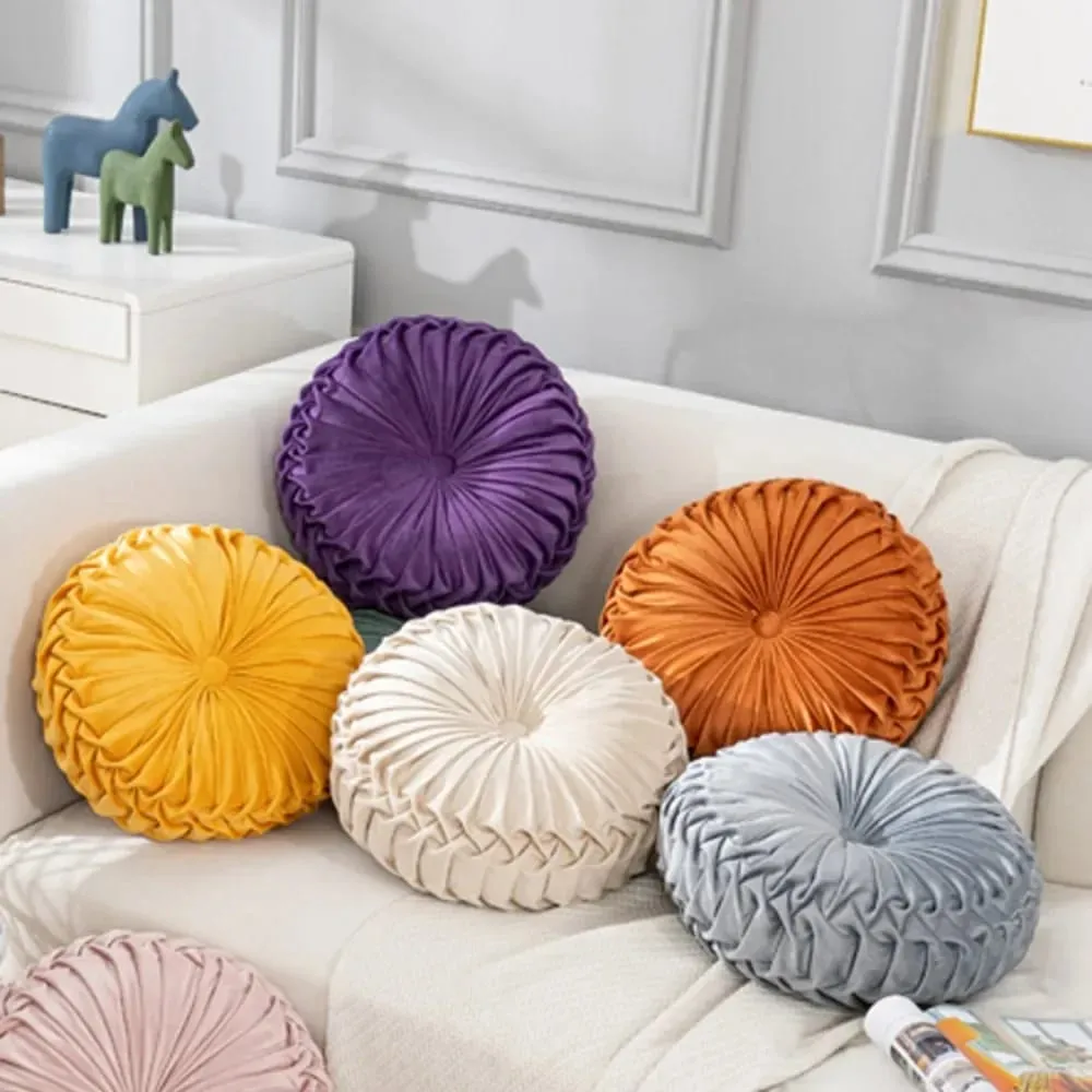 Plush Pumpkin Cushion Handmade Lumbar Support Pillow for Sofa Bed Office Nordic Decor