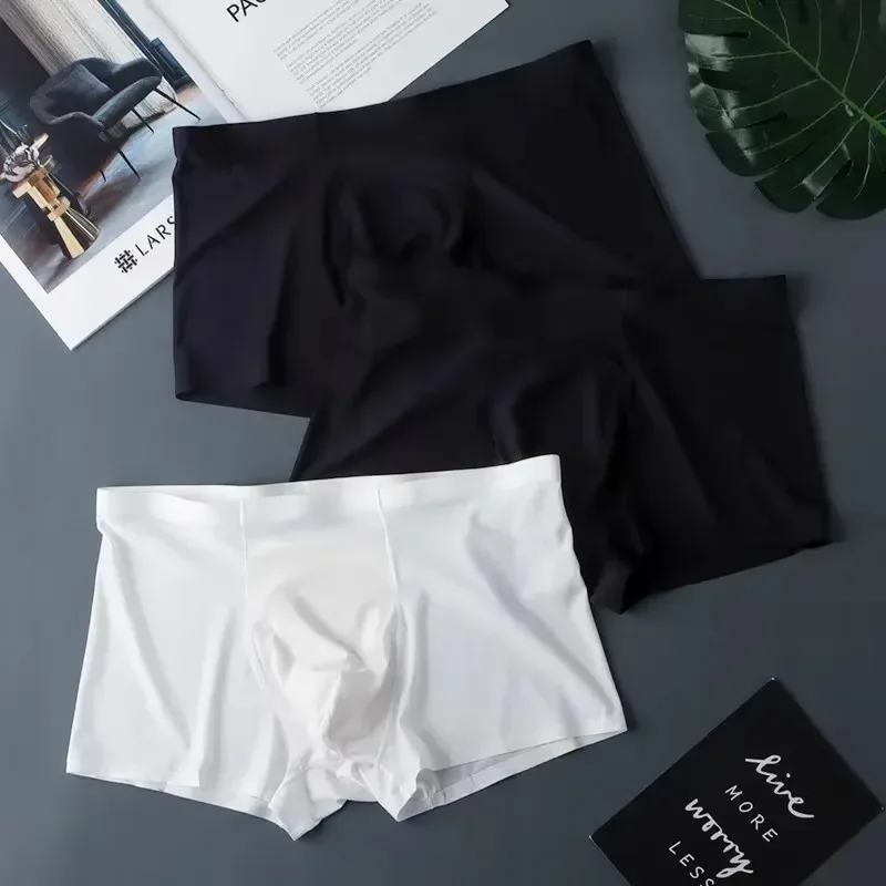 3PCS Mataas na Kalidad ng Panlalaking Ice Silk na Kasuotang Panloob sa Tag-init na Manipis Makahinga na Seamless na Panty Sexy na Panlalaking Panloob na Plus Size — image 19