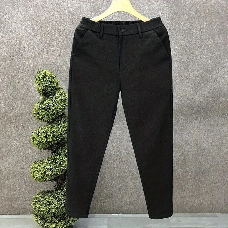 2026 Autumn New Men's Brand Slim Straight Casual Pants Men's Trend Spring and Autumn Black Trousers Men Stretch Jeans Hombre