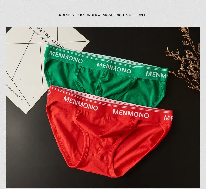 MEN cotton tide men's triangle bagong sexy low waist slim breathable youth personality U convex underwear men. — image 11