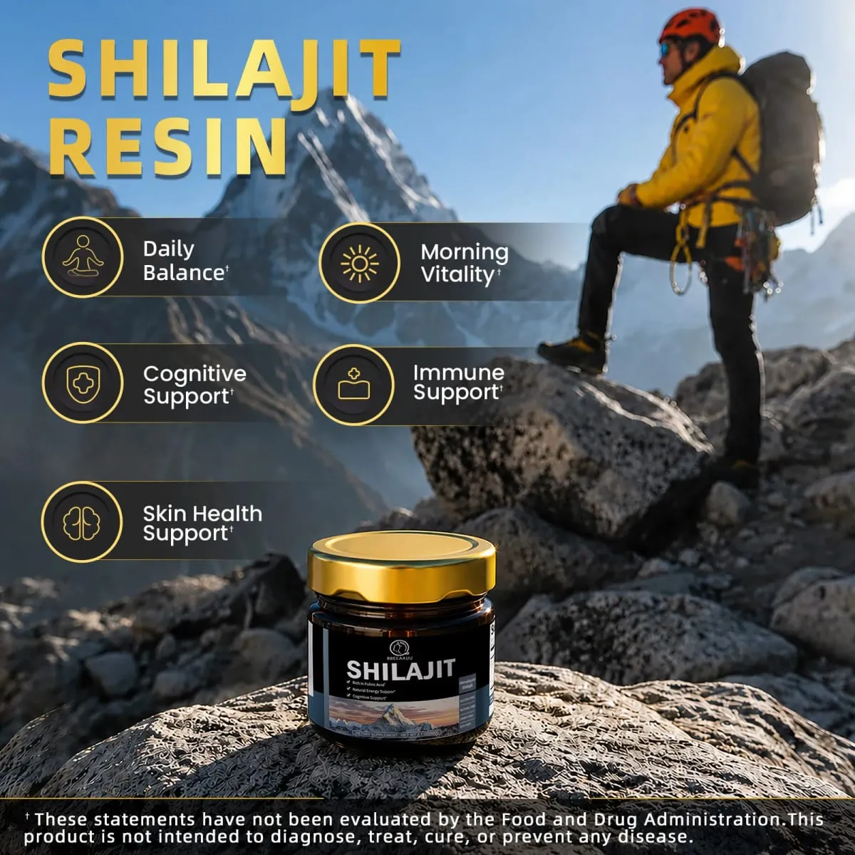Résine Shilajit naturelle, boisson originale, suppléments minéraux pour la santé immunitaire, métabolisme, santé physique globale, 204MG — image 3