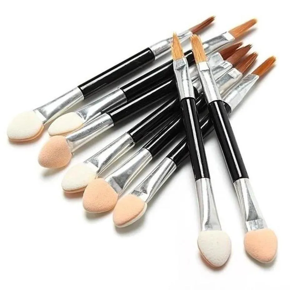 10 Pcs Applicator Double-Ended Cosmetic Brushes Women Makeup Eyeshadow Eyeliner Sponge Lip Brush Set Disposable Makeup Brush — image 5