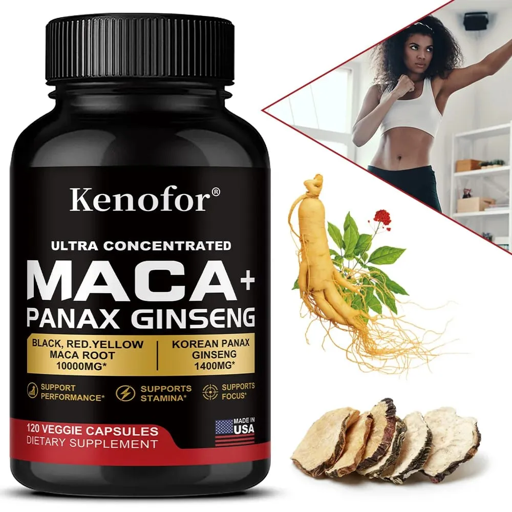 Organic Peruvian Maca Root Capsules - Black+Red+Yellow Blend for Energy & Performance Vegan Non-GMO Supplement for Men & Women — image 1