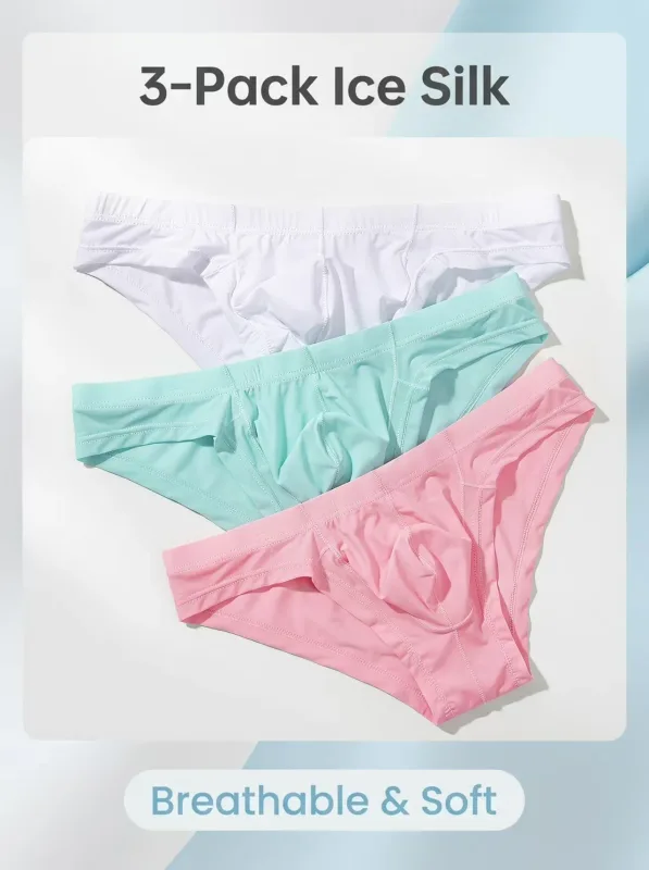 3 peças cuecas masculinas bolsa sensível esportes absorvendo o suor respirável shorts de cintura média — image 2