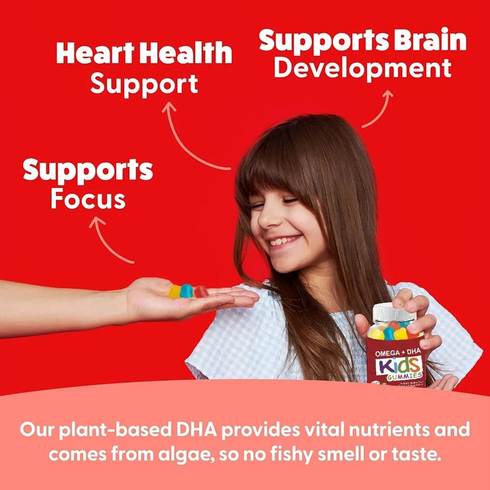 + DHA Gummies for Kids with Omega 3 6 9 + DHA Vitamin C - Healthy Brain Function Vision & Heart Health Vegetarian — image 5