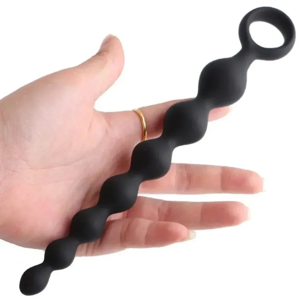 Soft Silicone Anal Ball Plug Prostate Stimulator Butt Beads Plug With Pull Ring Adults Flirt Sex Toys for Women Men Couples Gay — image 2