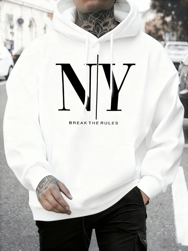 Quebre as regras sim não imprime outono velo sweatshirts masculino macio jogging hoodie rua confortável pullovers esporte solto roupas esportivas — image 11