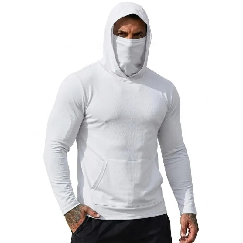 Camiseta masculina com capuz, proteção solar, secagem rápida, manga comprida, leve, top de desempenho para caminhadas ao ar livre, uso solar — image 6