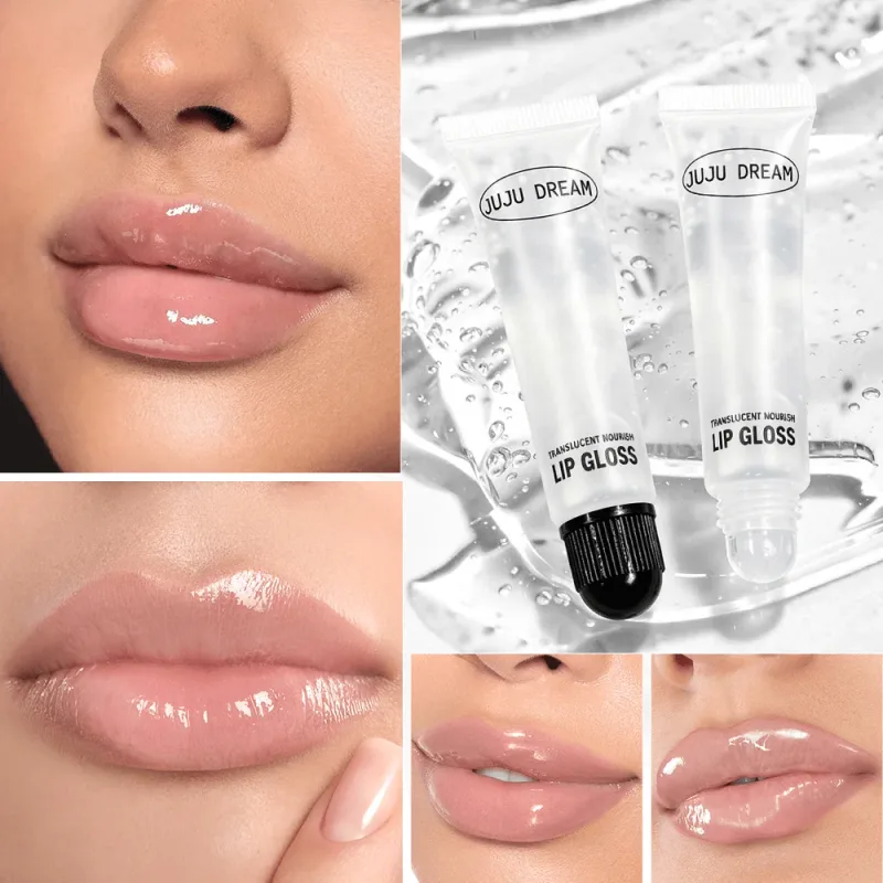 Bálsamo labial nutritivo claro, bálsamo labial hidratante para lábios secos, acabamento brilhante de vidro de longa duração, maquiagem labial brilhante, desgaste sozinho — image 2