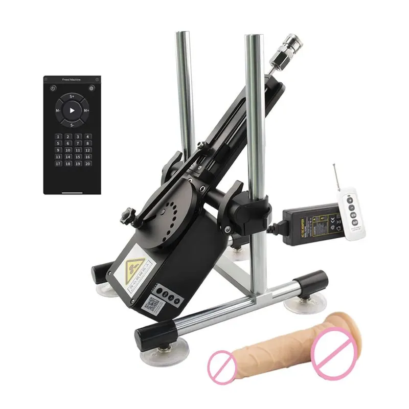 70W Automatic Telescopic SEX Machine 3-9cm Adjustable Stroke Metal & Dildo Attachments Adult Personal for Couples Men Women