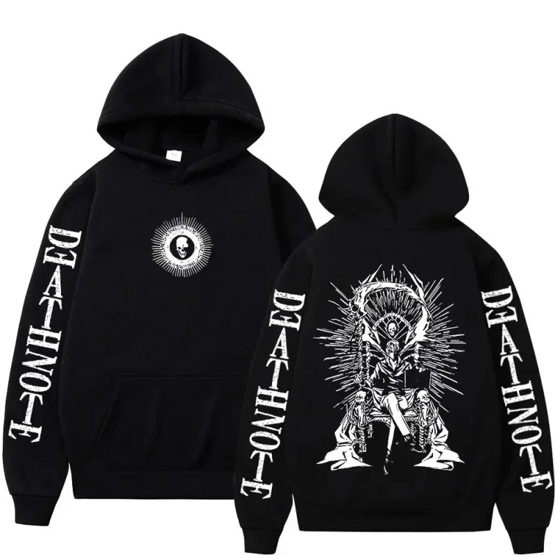 Y2K Anime Death Note Hoodies Yagami Light L·Lawliet Gothic Sweatshirt Men Women Clothing Fashion Long Sleeve Pullovers Streetwea — image 1
