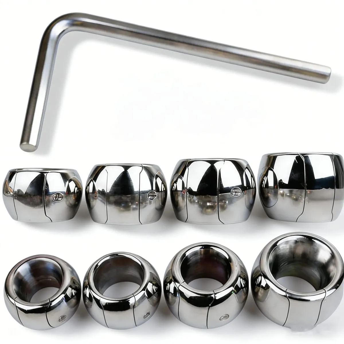 Metal Weight Screw Lock Penis Ring Scrotum Pendant Ball Stretcher Testis Cock Ring Penis Restraint SM Sex Toys For Men Gays — image 1