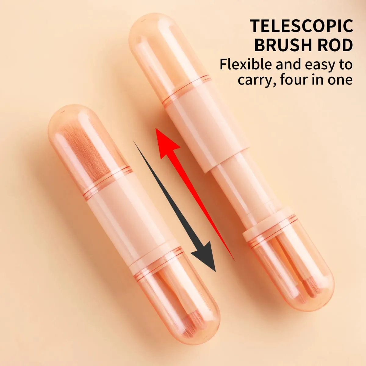 Detachable 4 In 1 Makeup Brush Set Round Powder Flat Eyeshadow Brushes Travel Portable Facial Eye Cosmetic Tools — image 5