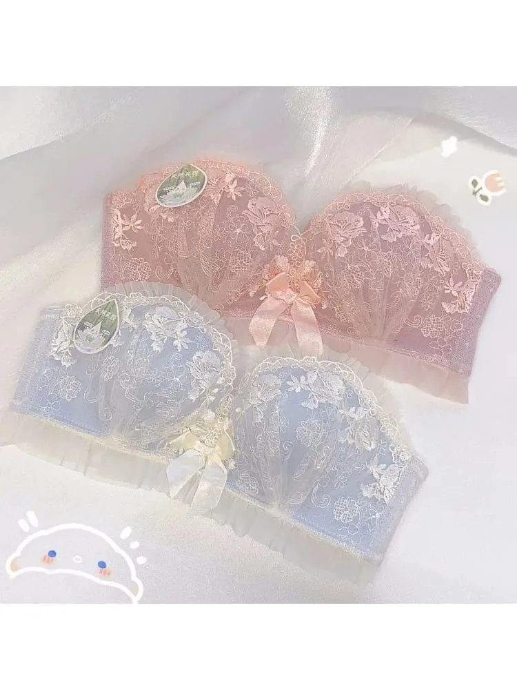 Japanese Kawaii Lace Underwear Set for Women | Sexy Push Up Bra & Panty | Small Chest Cute Lingerie | Valentine‘s Day Gift — image 4
