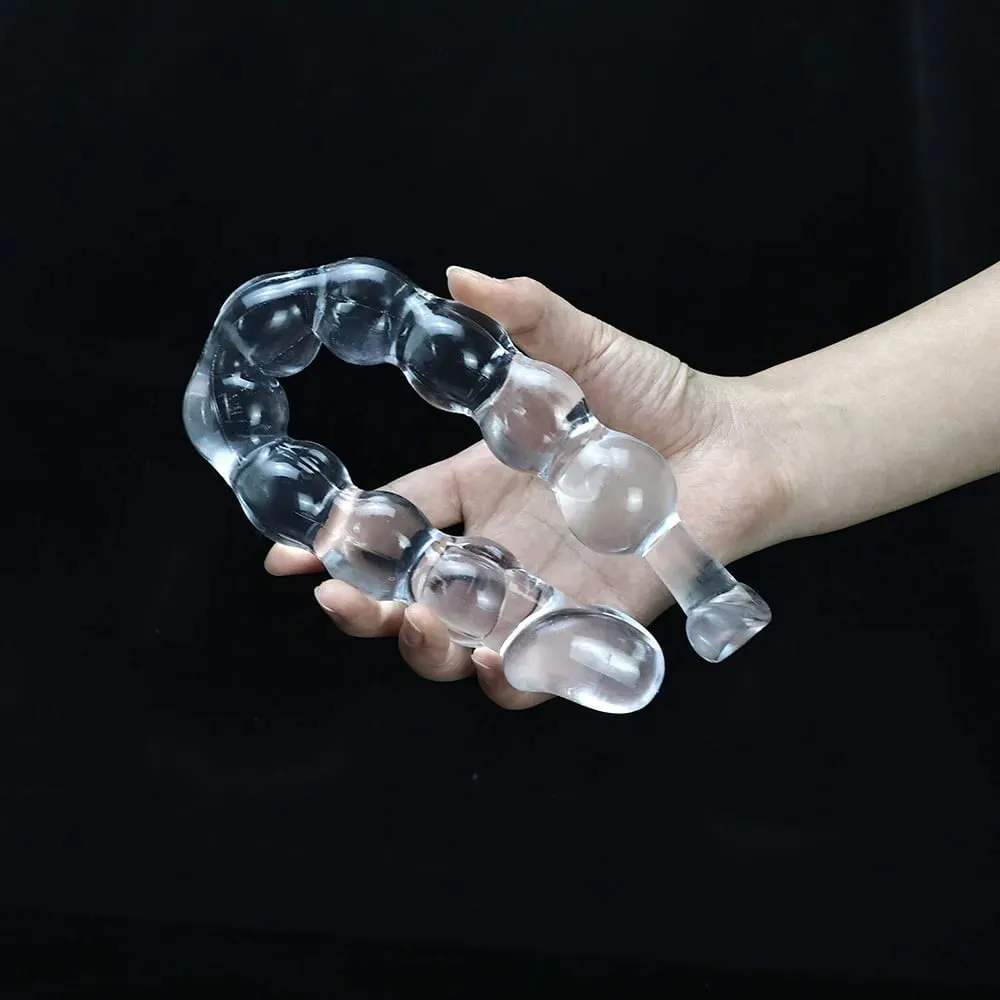40cm vibrador de vidro pênis artificial pau cristal anal grânulo butt plug massagem próstata masturbar brinquedo sexual para mulheres adultas — image 5