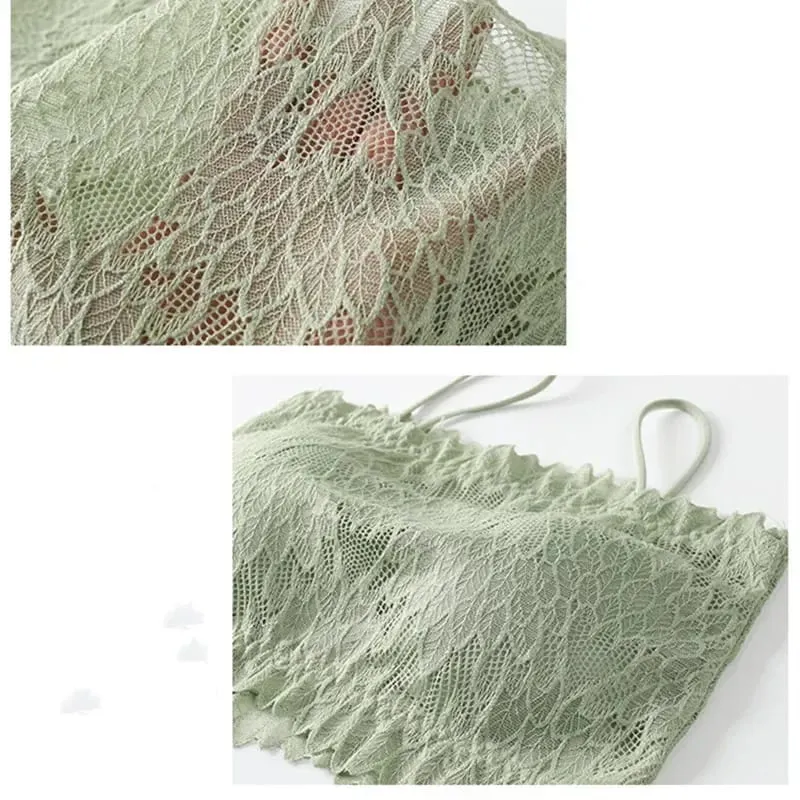 Women Lace Tube Bra and Panty Set Wireless Underwear Summer Padded Bralette Female Sexy Lingerie Low Rise Briefs — image 6