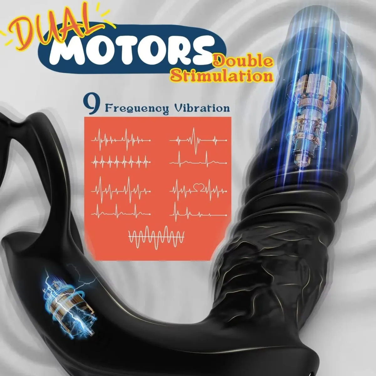 Bluetooth APP Vibrator Dildo Prostate Massager Thrusting Telescopic Prostate Anal With Cock Ring Sex Toy for Men Couples — image 3