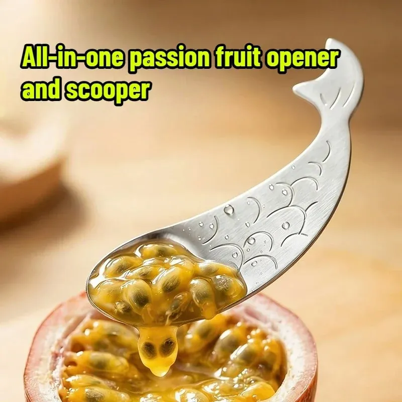 Dual Function Passion Fruit Cutting Scooping Tool Integrated Stainless Steel Fruit Spoon Easy Clean Kitchen Gadget — image 7