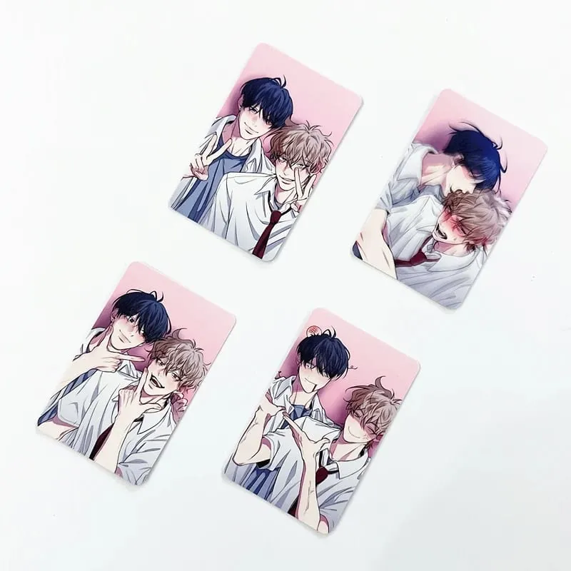 4Pcs/Set BL Manhwa Negative Love Laser Photocards - Tae-yoon Jae-min Character Lomo Cards Souvenir Gift for Fans — image 2