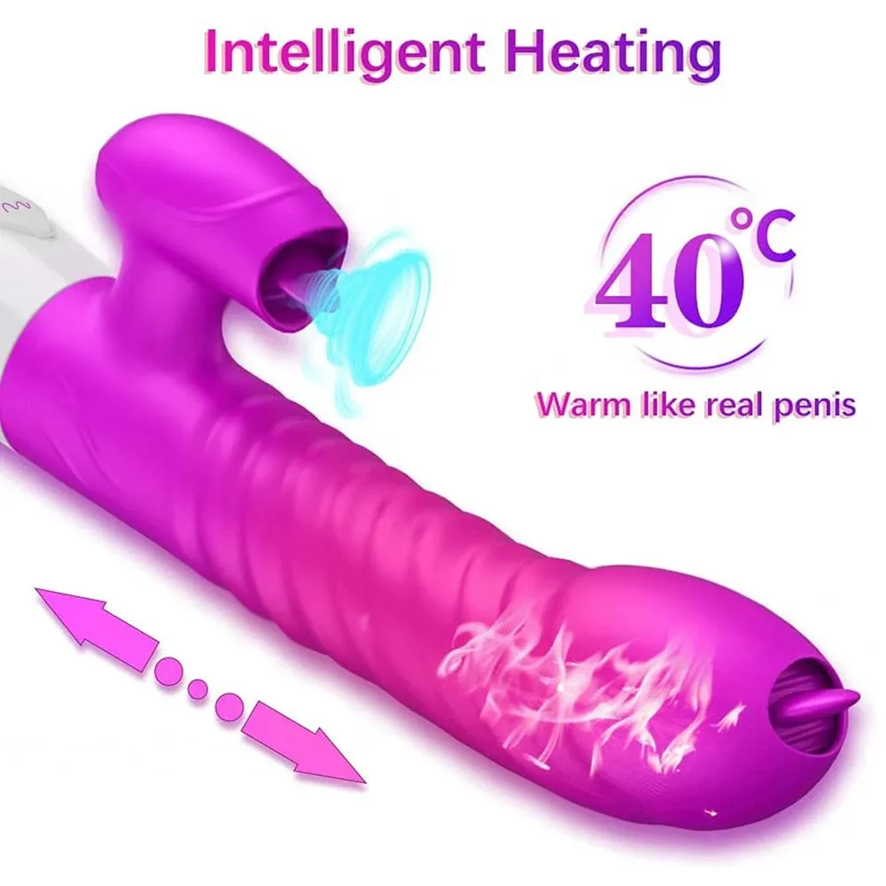 Mabilis na Orgasm Vibrator Dildo Para sa mga Babae Pagdila Heating Vibrator Klitoris G-Spot Stimulator Vibro Babae Clit Sucker Pang-adultong Sex Toy — image 4