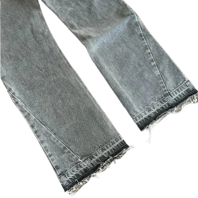 American Retro Y2K Dollar Embroidered Flared Jeans Simple Trendy Loose Wide-Leg Washed Jeans for Men and Women 2025 New — image 4