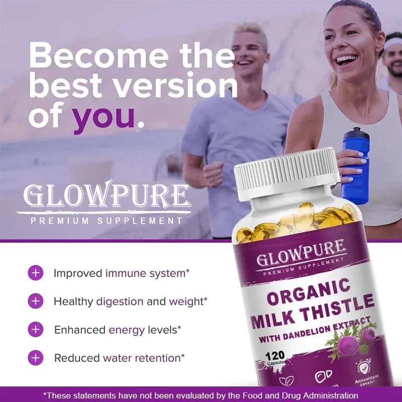 Organic Milk Thistle 9000mg - 30X Concentrated Extract with 80% Silymarin for Liver Cleanse Detox & Fatty Liver Support — image 6