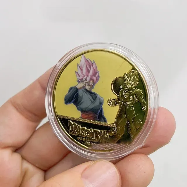 Dragon Ball Banhado A Ouro Moeda de Ouro Son Goku Vegeta Moedas Comemorativas Crianças Clássico Anime Periféricos Coleção Brinquedo Lembrança — image 38