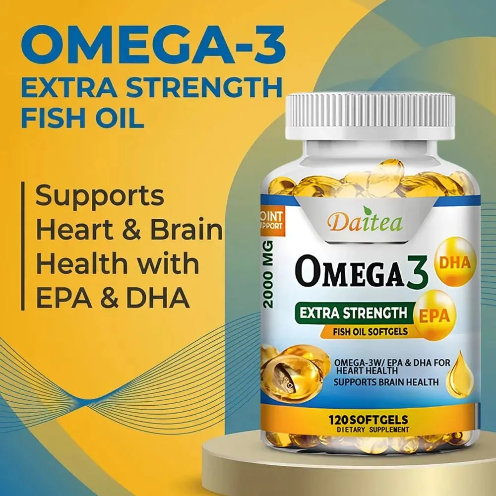 Ang Omega 3 Fish Oil 2000mg Softgels na may EPA at DHA ay sumusuporta sa Heart Brain Joint at Eye Health ay nagpapalakas ng Nerve Function at Immunity — image 2