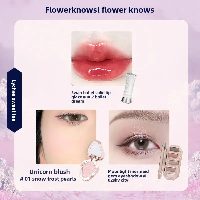 Flowerknows Dárková krabička Makeup Set Little Angel Full Box Glaze Lipsher Shell Šperky Flower Know Dárková sada k narozeninám — image 15