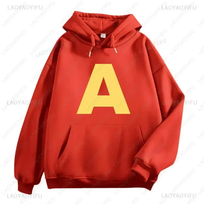 Alvin and The Chipmunks Anime Hoodies Eco Friendly A Letters Printing Sweatshirt Casual Streetwear Unisex Pullovers promo