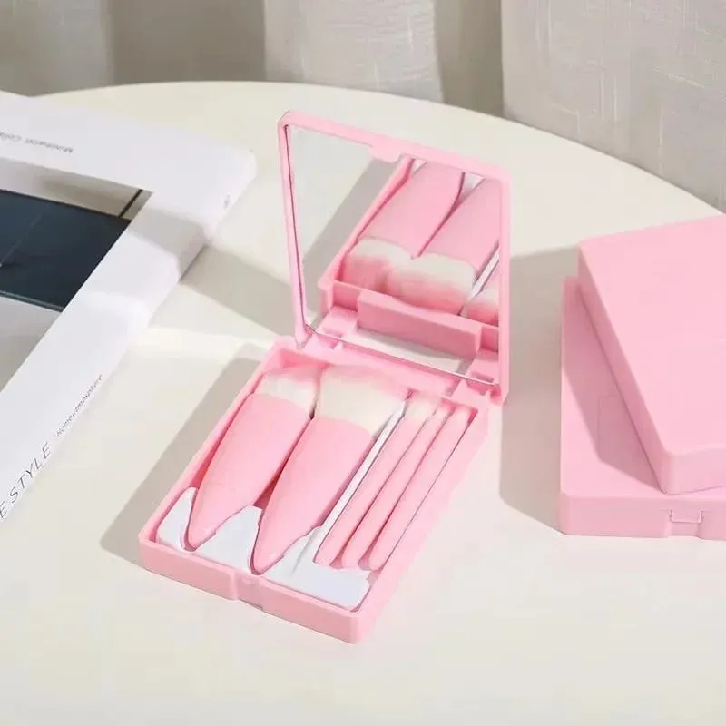 10pcs Pink Makeup Brush Set for Beginners Mini Portable Foundation Eyeshadow Brushes with Crystal Handle Includes Brush Pouch — image 20