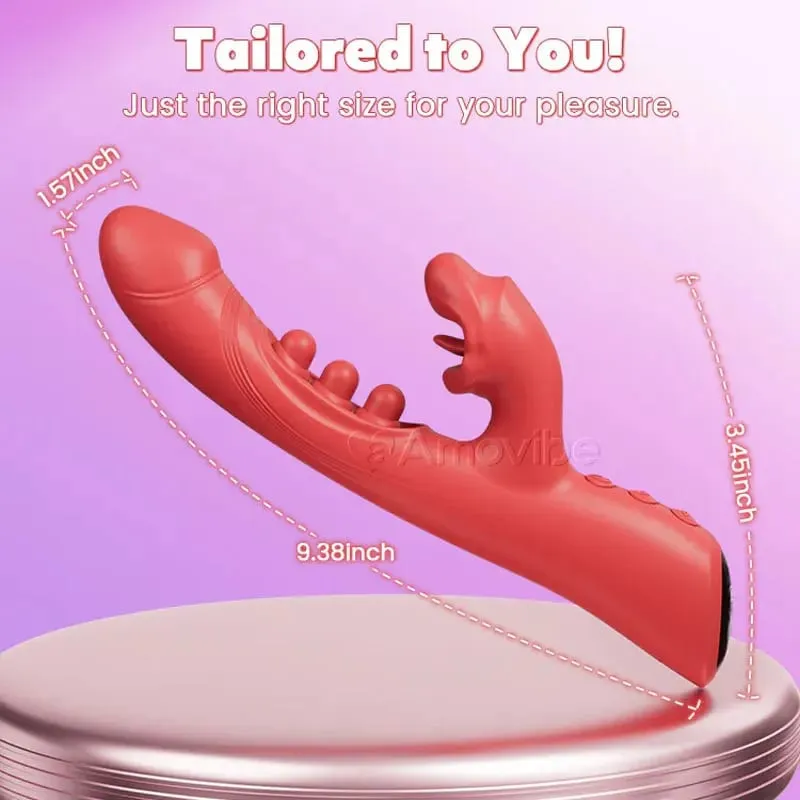 4 i 1 tungslickande klitorisvibrator med 9 flaxande och 8 bitande vibrationslägen G Spotstimulator Dildosexleksaker för kvinnor 18 — image 6