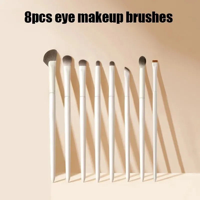 5/6/8/10 pièces Pinceaux De Maquillage Pour Les Yeux Naturels Ensemble Détail Fard À Paupières Brosse Pinceau De Maquillage Blanc Ultra Doux Fard À Paupières Eyeliner Outil De Maquillage — image 9