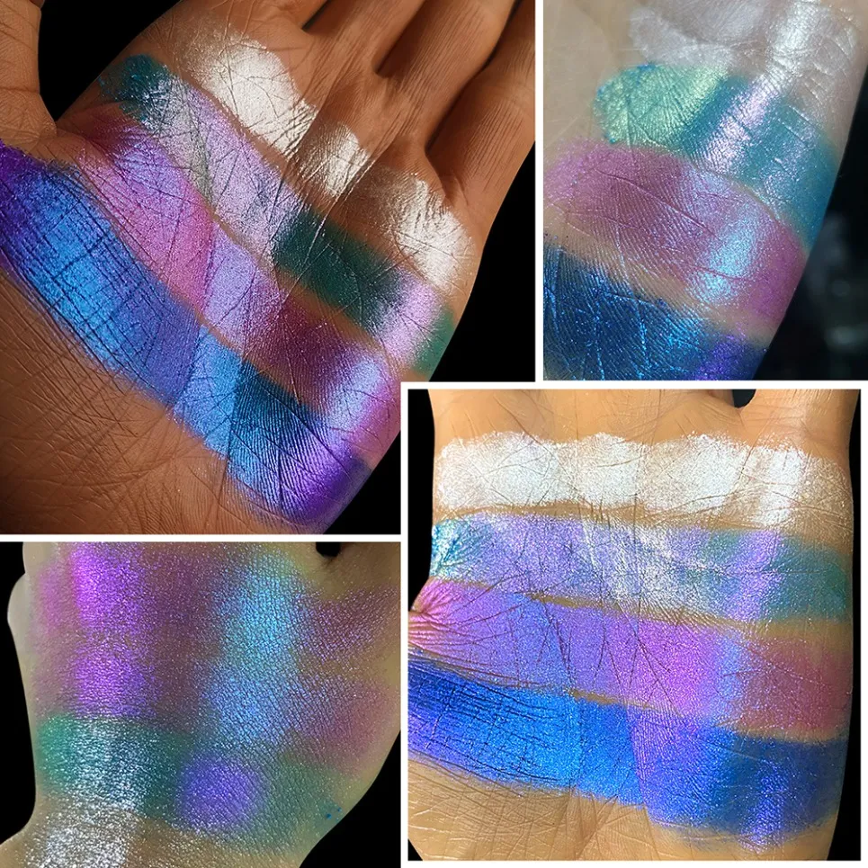 4 színű vegán kaméleon szemhéjfesték paletta saját márkás smink nagykereskedés egyedi logó Color Shift szemhéjfesték — image 7