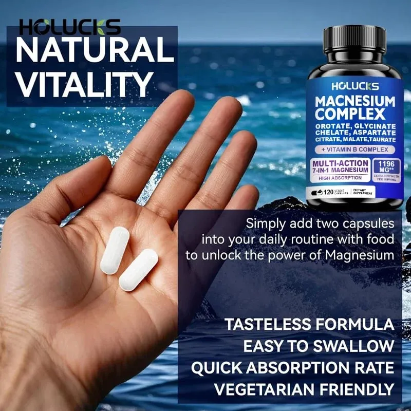 Suplemen Magnesium Kompleks 1000mg dengan Vitamin C E B1 B2 B6 B12 Chelated Magnesium Glycinate Malate Taurate & Sitrat — image 5