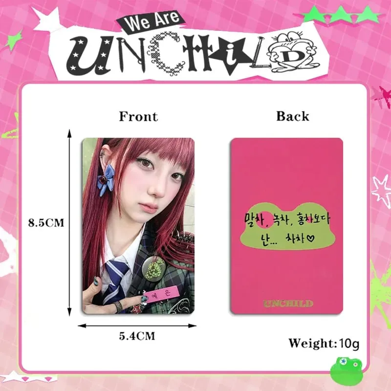 K-pop UNCHILD 6pcs/set New Album "UNCHILD" Pajama Card Nameplate Card Postcard Collectible Card Photo Card Yeeun Heikie Ako