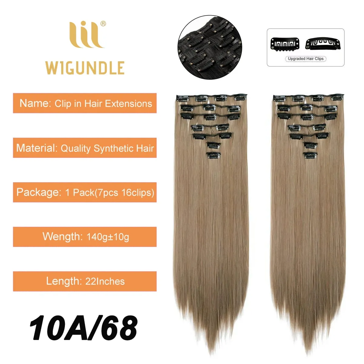 Clips In Hair Extension Long Straight Hair Pieces Clip In Hair Extension 22inches 7pcs/set Synthetic Fake Hair Pieces for Women — image 16