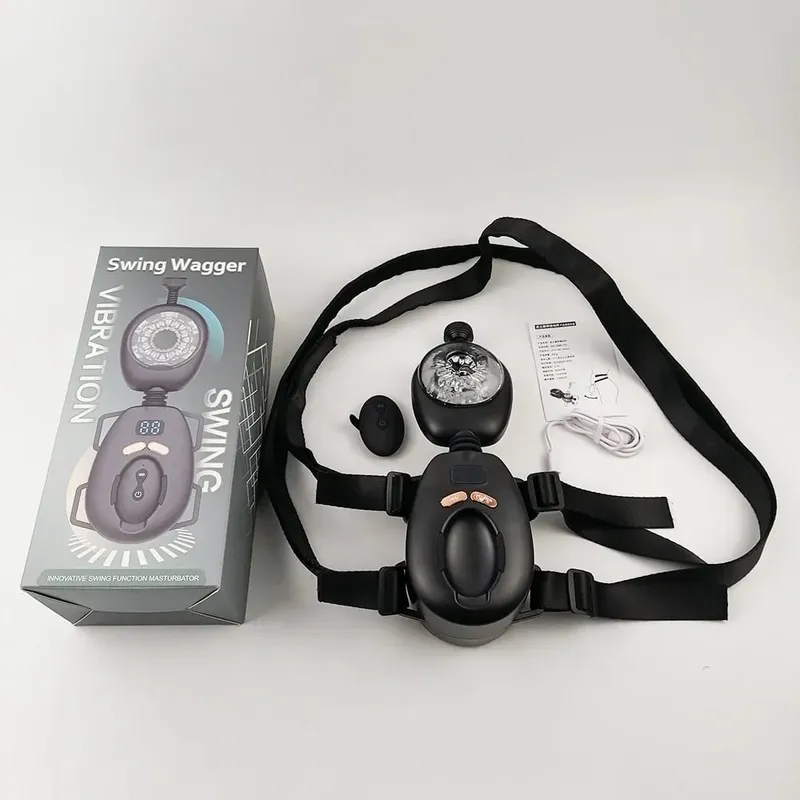 Masturbador masculino vibratório de impulso automático com cinto wearable controle remoto mãos-livres pênis Stroker brinquedos sexuais para homens adultos