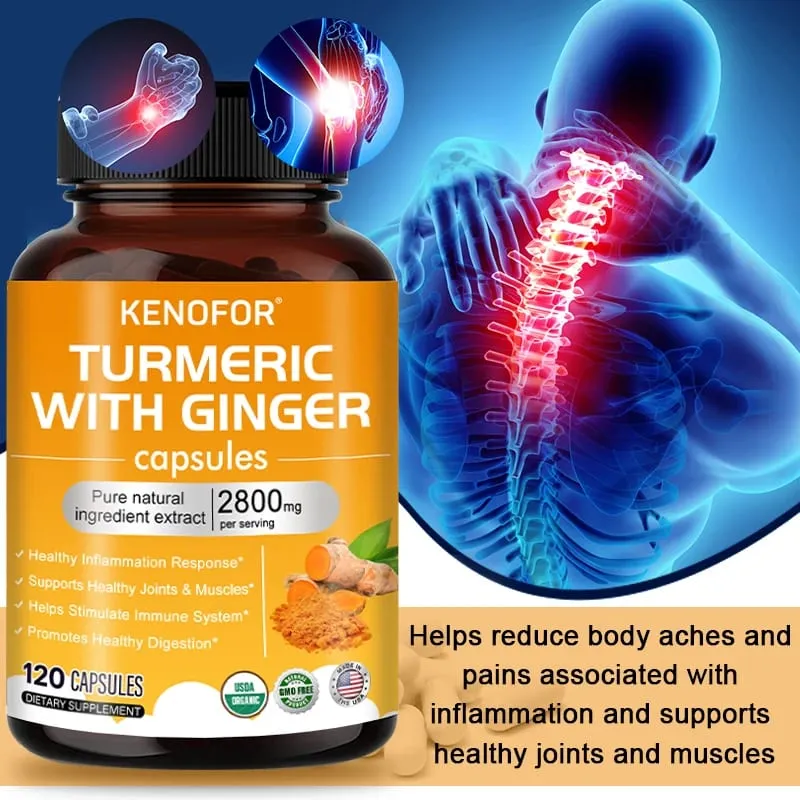 Turmeric Curcumin Capsules 1600mg with Ginger & MSM Antioxidant Support Joint Comfort Heart Cognitive & Digestive Wellness — image 5