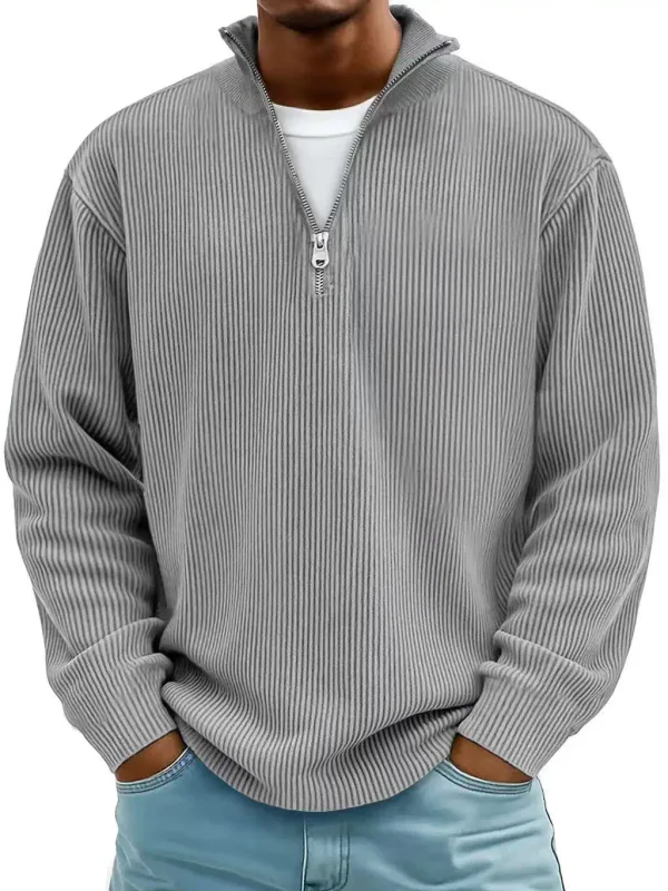 Panlalaking Autumn Winter Stand-Collar Zip-Up Sweatshirt Loose Long Sleeve Casual Daily Outdoor Fashion Trendy Panlalaking Panlabas na Kasuotan